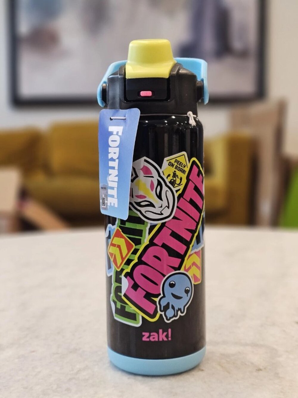 Zak Designs 20oz Fortnite Stainless Steel Liberty Water Bottle with Push Button